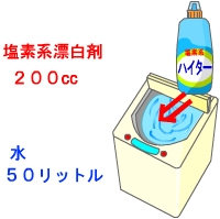 塩素系漂白剤使用濃度は２５０倍希釈